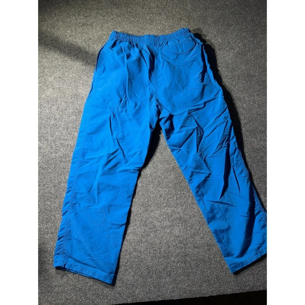 Lands End Vintage Mens Blue Supplex Nylon Windbreaker Pants Made in USA Size 34